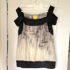 Maeve (Anthropologie) Black and White Sleeveless Blouse